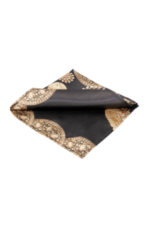 black printed pocket square