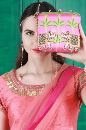 elephant print clutch