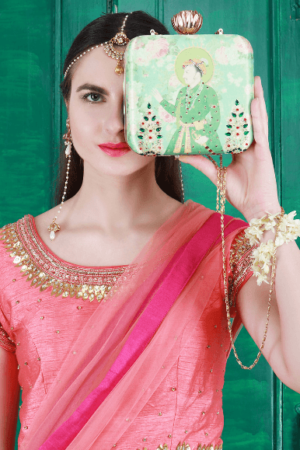 aqua green woman clutch